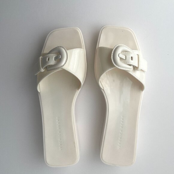 Veronica Beard Davina Jelly Sandals Slides‎ White Size 7 - Picture 1 of 16